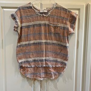 Karlie Multicolor Frayed Edge Top